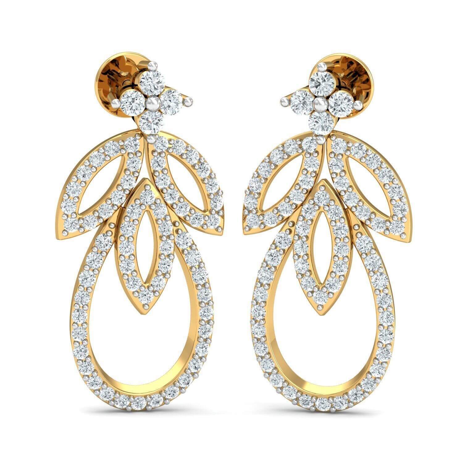 עגילי יהלום צמודים