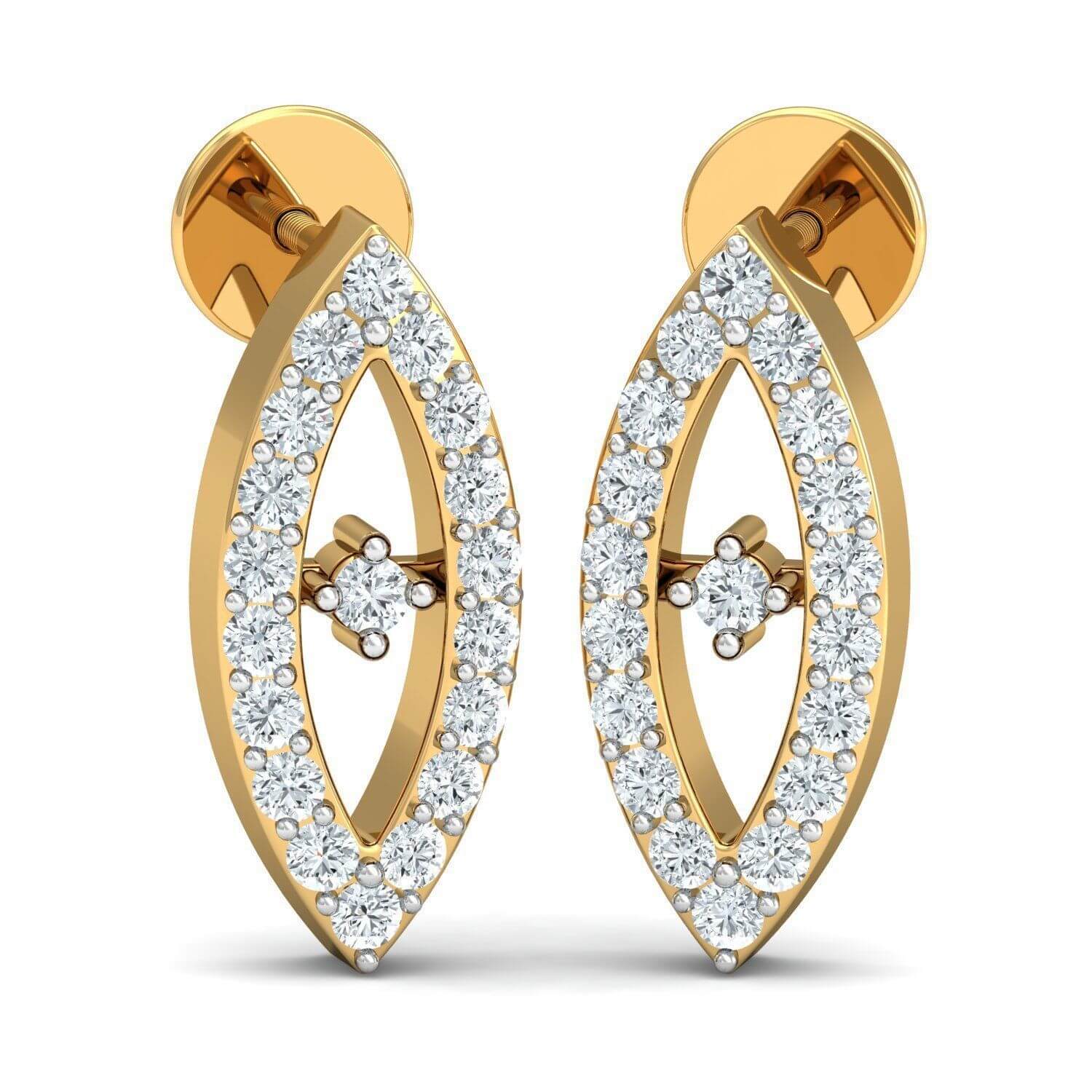 עגילי יהלומים מעוצבים לאישה